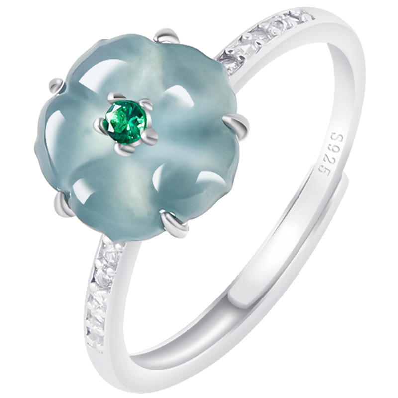 Accessories Woman - Cincin Bunga Giok Burma Biru 925