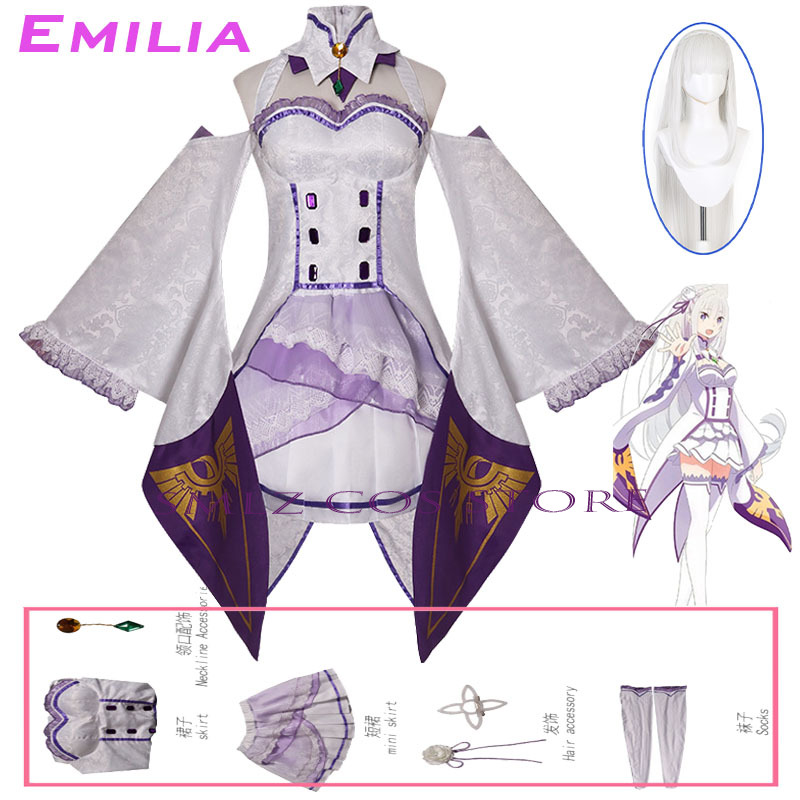 Women'S Accessories For Suit - Kostum Cosplay Emilia Anime Re Zero