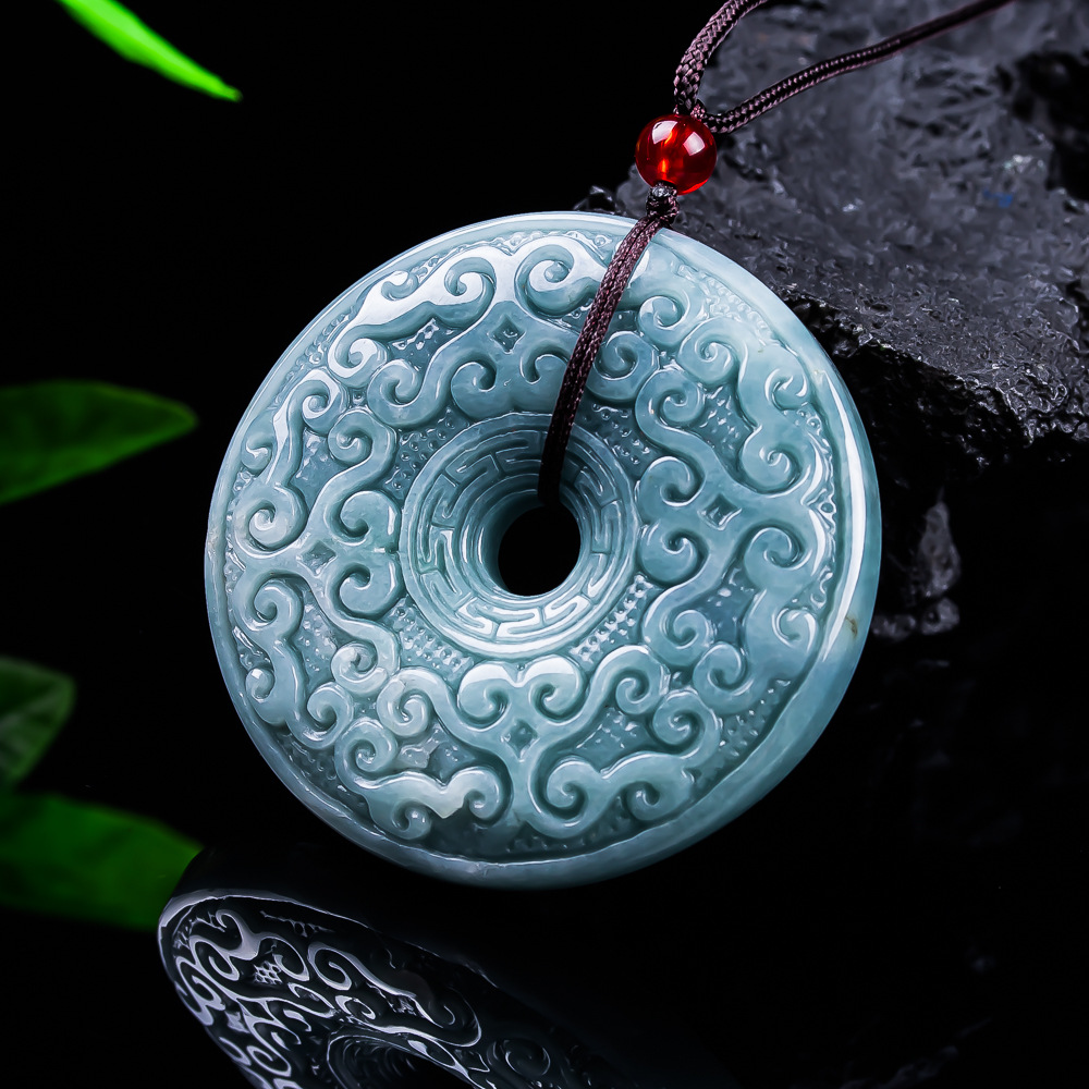 Women'S Accessories Designer - Kalung Liontin Bunga Giok Burma Alami