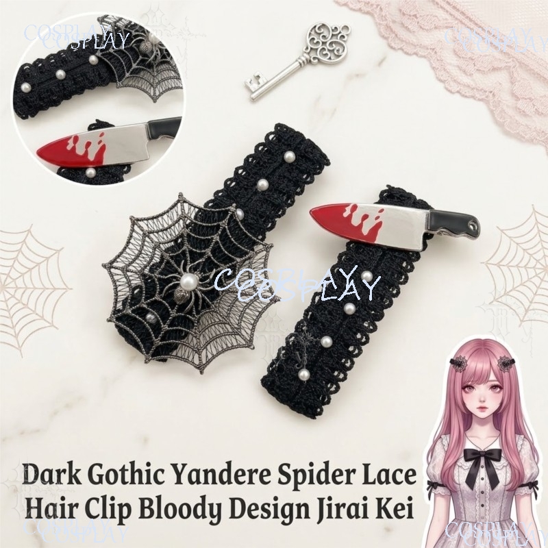 Women'S Accessories Designer - Jepit Rambut Berenda dengan Desain Gotik