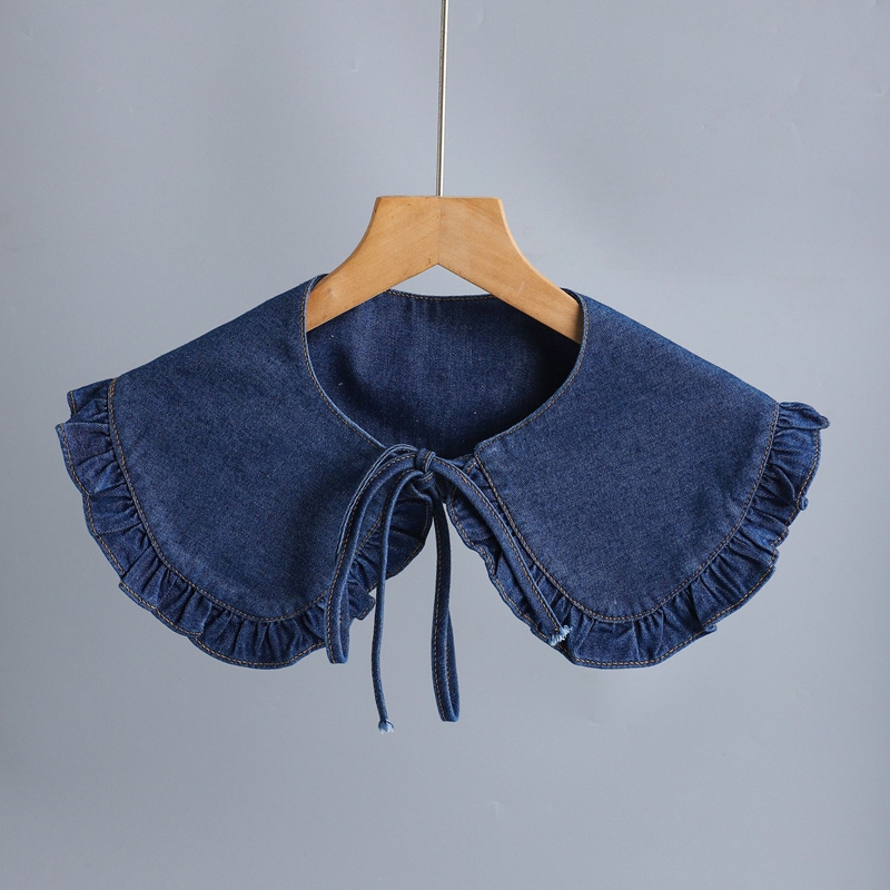 Kerah Selendang Denim Lipit ya - Accessories Woman ulasan dan harga