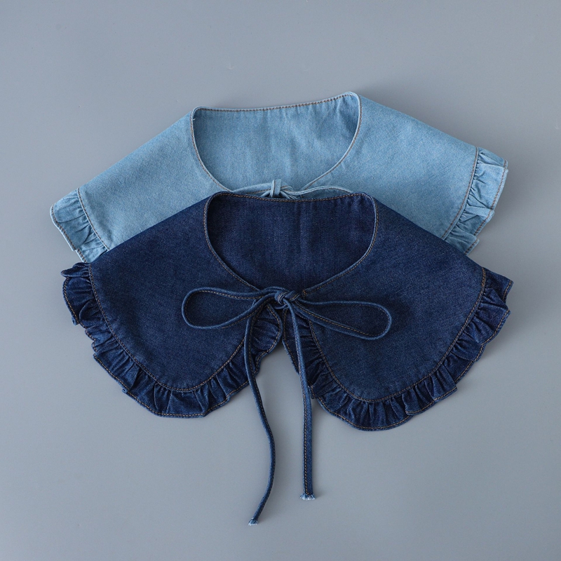 Kerah Selendang Denim Lipit ya - Accessories Woman ulasan dan harga