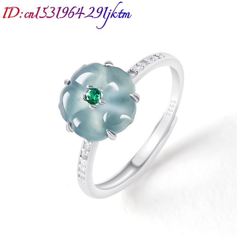 Cincin Bunga Giok Burma Biru 9 - Accessories Woman ulasan dan harga