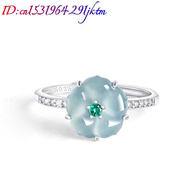 Cincin Bunga Giok Burma Biru 9 - Accessories Woman ulasan dan harga