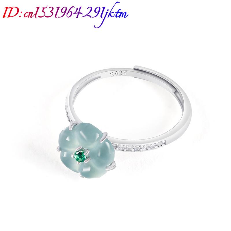 Cincin Bunga Giok Burma Biru 9 - Accessories Woman ulasan dan harga
