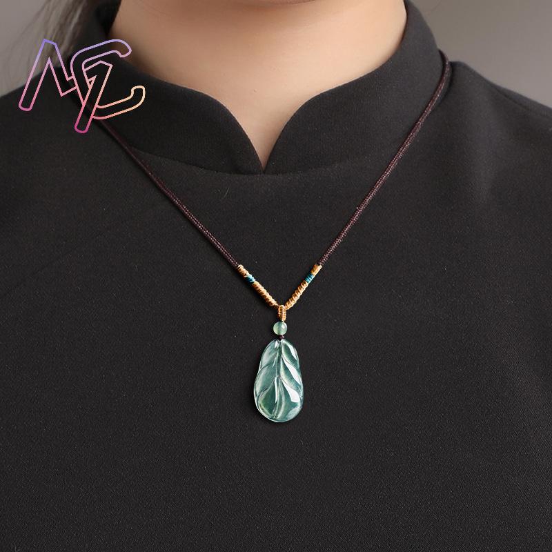 Liontin Daun Giok Myanmar Hadi - Women'S Accessories Designer ulasan dan harga