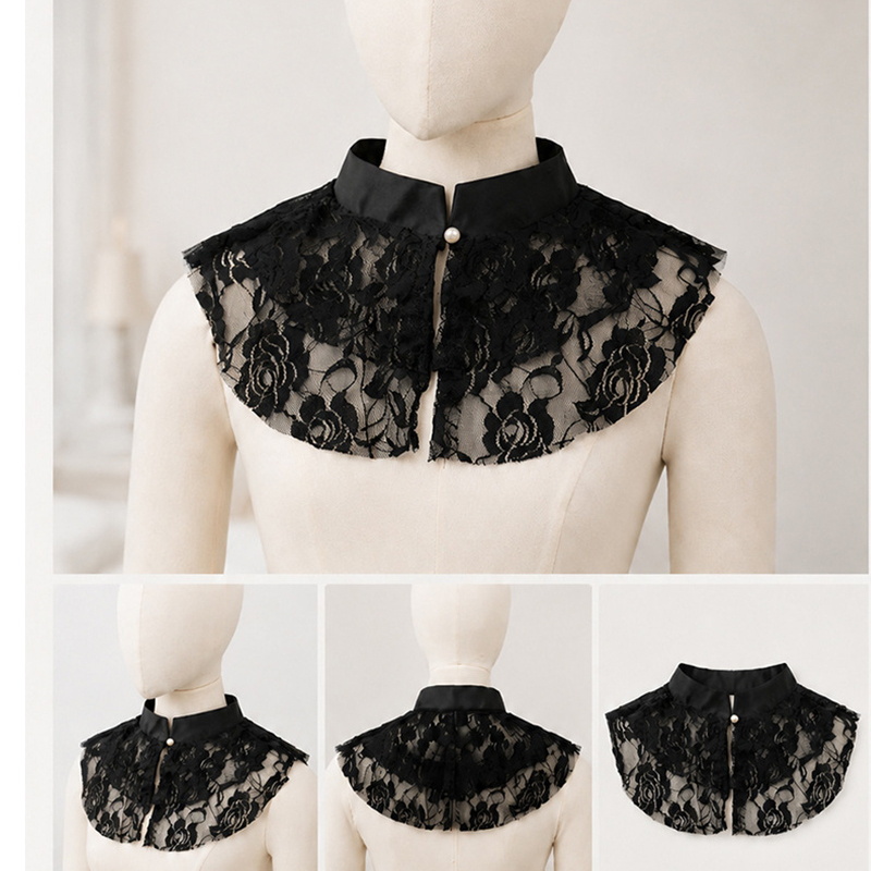 Kerah Palsu Berenda Bunga Eleg - Accessories Woman ulasan dan harga